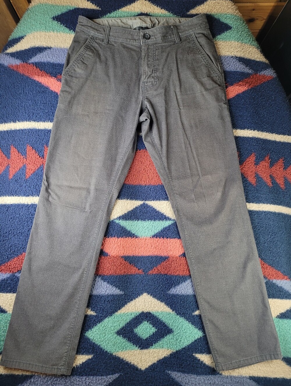 Prana McClee Straight Fit Pants Mens Size 30 Gray Organic Cotton Outdoors